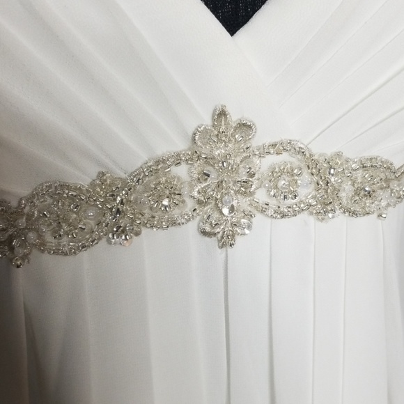 DAVID'S BRIDAL Wedding Dress Size 8 Ivory - Picture 3 of 7